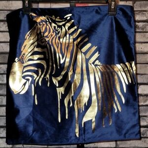 4 Blue and Gold Replacement Throw Pillow Covers